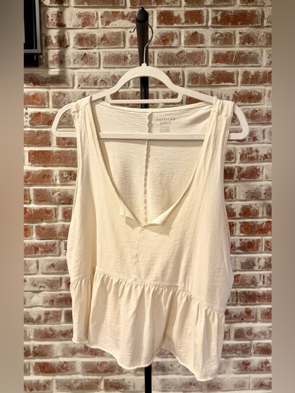 American Eagle Outfitters Cream Peplum Tank Top XL